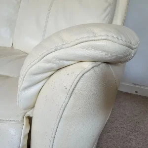 2 Seater Real Leather Manual Recliner Settee Sofa - Image 4