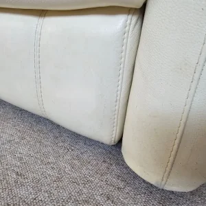 2 Seater Real Leather Manual Recliner Settee Sofa - Image 5