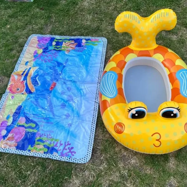 Infants Inflatable Tummy Time Playmat and Pool Float Cruiser
