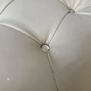 Cream leather stools with storage - Image 4