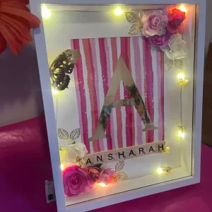 Signature Letters Shadow Box – Personalised Initials Frame with 3D Design - Image 2