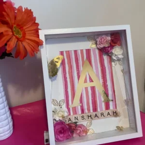 Signature Letters Shadow Box – Personalised Initials Frame with 3D Design