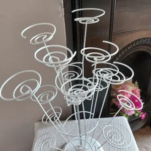 Cream Metal Spiral Tree Cupcake Holder - Image 7
