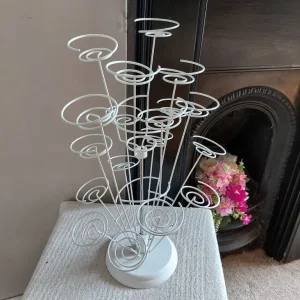 Cream Metal Spiral Tree Cupcake Holder