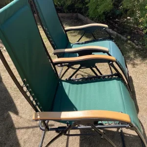 Folding green garden chairs - Image 3