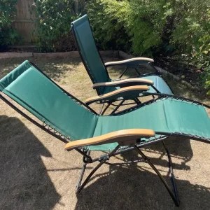 Folding green garden chairs - Image 5