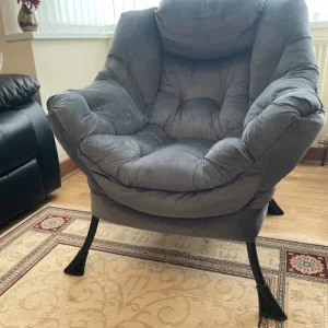 High Back Armchair with Footstool - Image 5