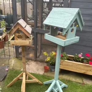 Bird table made from recycled timber