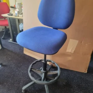 Blue Steelco Draughtmans Adjustable Swivel Chair - Image 2