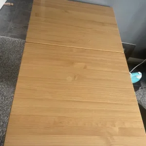 Ikea PINNTORP Dropleaf table, light brown/white, 67/124x75 cm - Image 2