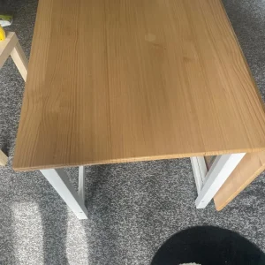 Ikea PINNTORP Dropleaf table, light brown/white, 67/124x75 cm - Image 3