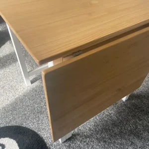 Ikea PINNTORP Dropleaf table, light brown/white, 67/124x75 cm - Image 4