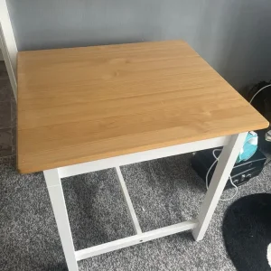 Ikea PINNTORP Dropleaf table, light brown/white, 67/124x75 cm - Image 5