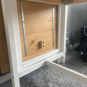 Ikea PINNTORP Dropleaf table, light brown/white, 67/124x75 cm - Image 6