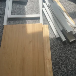 Ikea PINNTORP Dropleaf table, light brown/white, 67/124x75 cm - Image 8