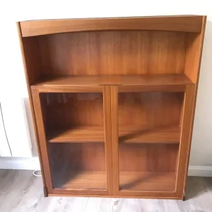 Vintage Nathan Glass Door Front Display Cabinet