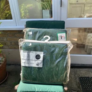 4 forest green high back chair cushion pads - Image 4