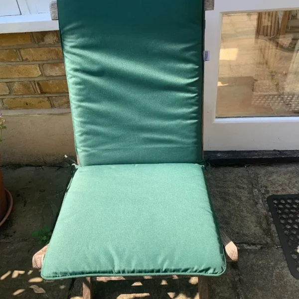 4 forest green high back chair cushion pads