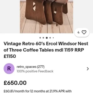 Ercol dark oak nest of tables - Image 4