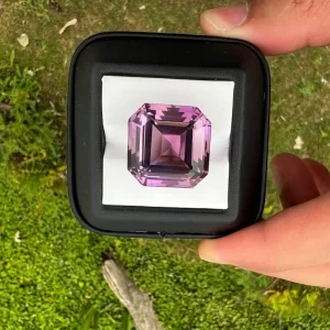 43ct Natural Amethyst Emerald Cut – 20x20mm - Image 3