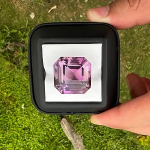 43ct Natural Amethyst Emerald Cut – 20x20mm - Image 4