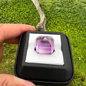 43ct Natural Amethyst Emerald Cut – 20x20mm - Image 6