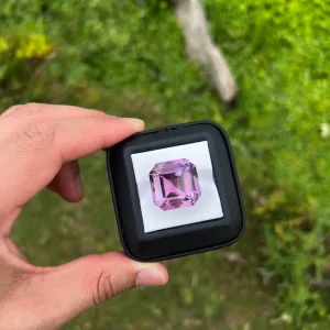 43ct Natural Amethyst Emerald Cut – 20x20mm - Image 7