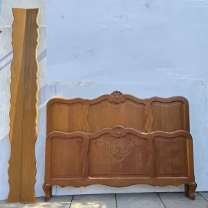 Vintage French Louis XV Oak Carved Double Bed Frame - Image 3