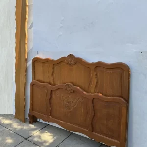 Vintage French Louis XV Oak Carved Double Bed Frame - Image 5