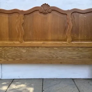 Vintage French Louis XV Oak Carved Double Bed Frame - Image 7