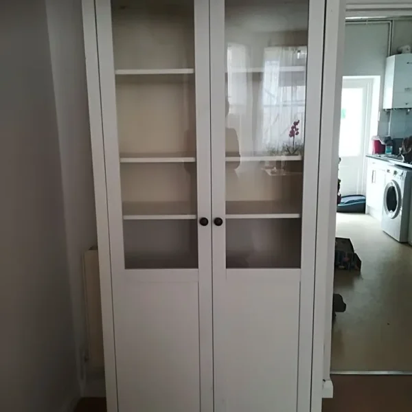 IKEA HEMNES SOLID WOOD Bookcase with Glass Doors