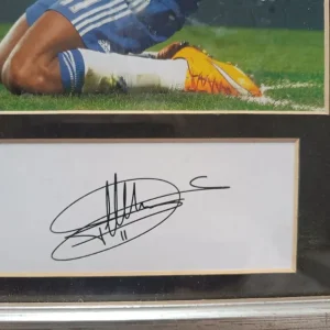 A5 Signed Didier Drogba Chelsea Autograph Photo Frame - Image 2