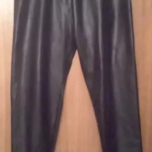Black Faux Leather Wet Look Thermal Leggings UK Size 4XL - Image 4