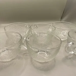 Glass Cup with Leaf Design X6 - Image 2