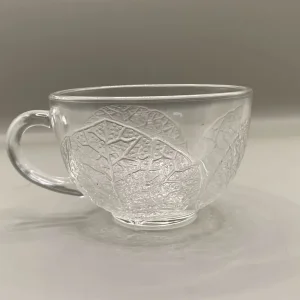 Glass Cup with Leaf Design X6