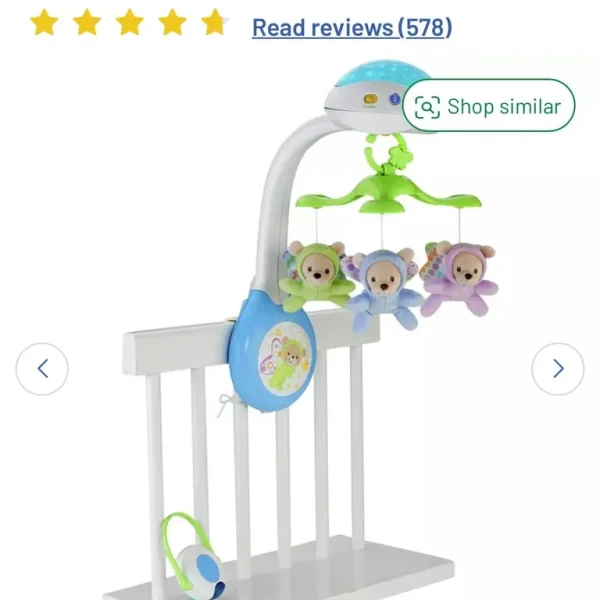 Fisher Price Butterfly Cot Mobile with Night Light