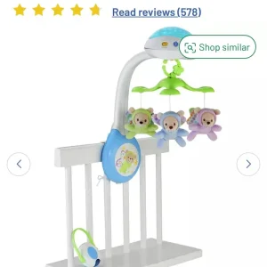 Fisher Price Butterfly Cot Mobile with Night Light