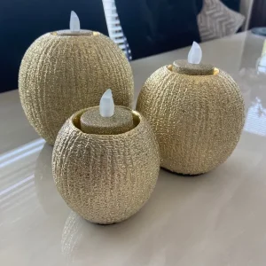 Selection Of Gold T-Light Holders, Mirrored Trays And Wall Art - Image 2