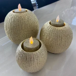 Selection Of Gold T-Light Holders, Mirrored Trays And Wall Art - Image 3