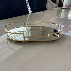 Selection Of Gold T-Light Holders, Mirrored Trays And Wall Art - Image 7