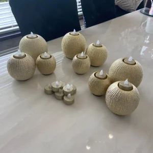 Selection Of Gold T-Light Holders, Mirrored Trays And Wall Art