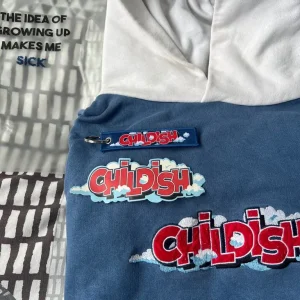 Rare TGF Childish “Popcorn” Hoodie – Blue and White – Size L - Image 3