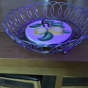 Decorative chrome fruit bowl