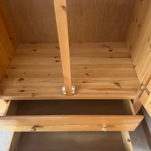 Double Bed and Oak Wardrobe with Drawers - Image 4