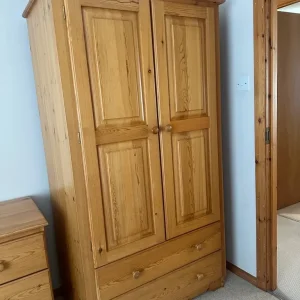 Double Bed and Oak Wardrobe with Drawers - Image 7