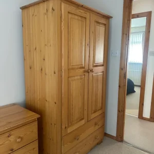 Double Bed and Oak Wardrobe with Drawers - Image 8