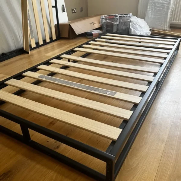 Single bed frame with mattress