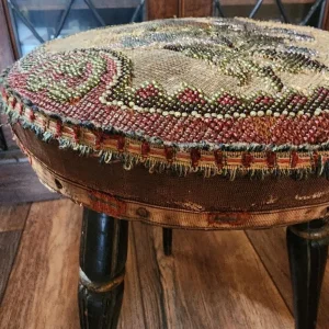 Antique Beaded Embroidery Gypsy Stool - Image 4