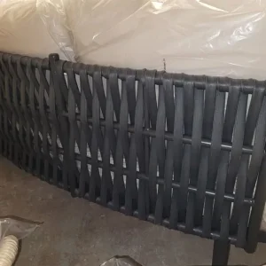 Garden sofa with curved modular design and rattan weave - Image 3