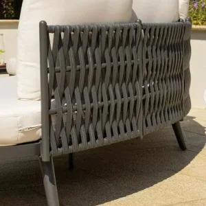 Garden sofa with curved modular design and rattan weave - Image 4